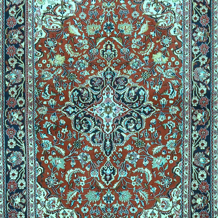 Medallion Light Blue Traditional Rug, tr4603lblu