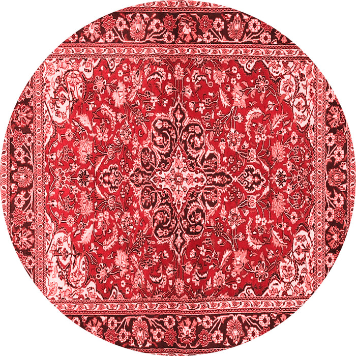 Machine Washable Medallion Red Traditional Rug, wshtr4603red