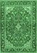 Medallion Emerald Green Traditional Rug, tr4603emgrn