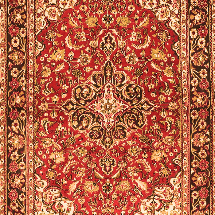 Serging Thickness of Machine Washable Medallion Orange Traditional Area Rugs, wshtr4603org