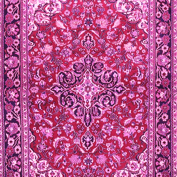 Machine Washable Medallion Pink Traditional Rug, wshtr4603pnk