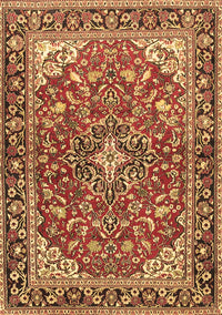 Medallion Brown Traditional Rug, tr4603brn