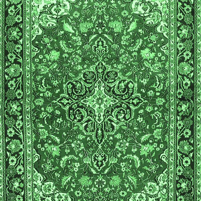 Machine Washable Medallion Emerald Green Traditional Area Rugs, wshtr4603emgrn