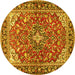 Round Medallion Yellow Traditional Rug, tr4603yw