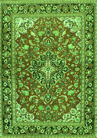 Medallion Green Traditional Rug, tr4603grn