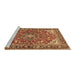 Sideview of Machine Washable Medallion Brown Traditional Rug, wshtr4603brn