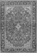 Serging Thickness of Machine Washable Medallion Gray Traditional Rug, wshtr4603gry