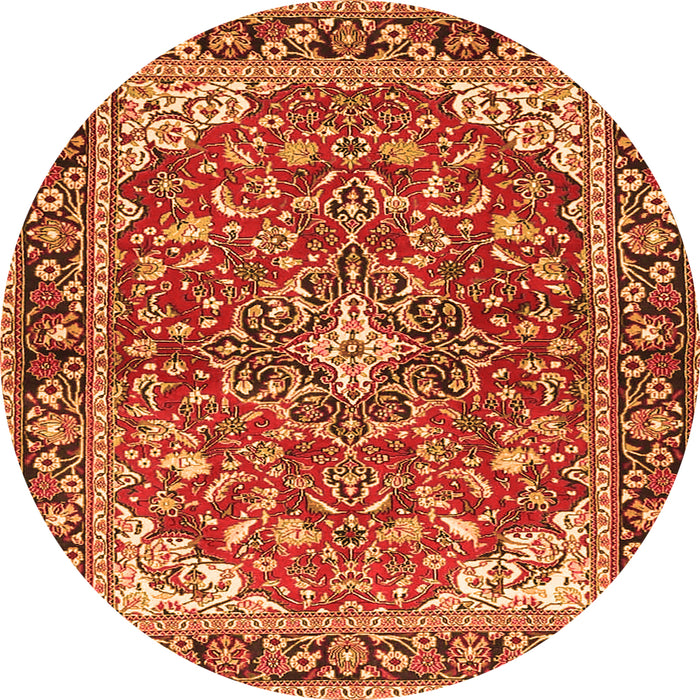 Square Medallion Orange Traditional Rug, tr4603org