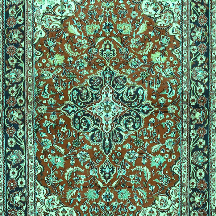Medallion Turquoise Traditional Rug, tr4603turq