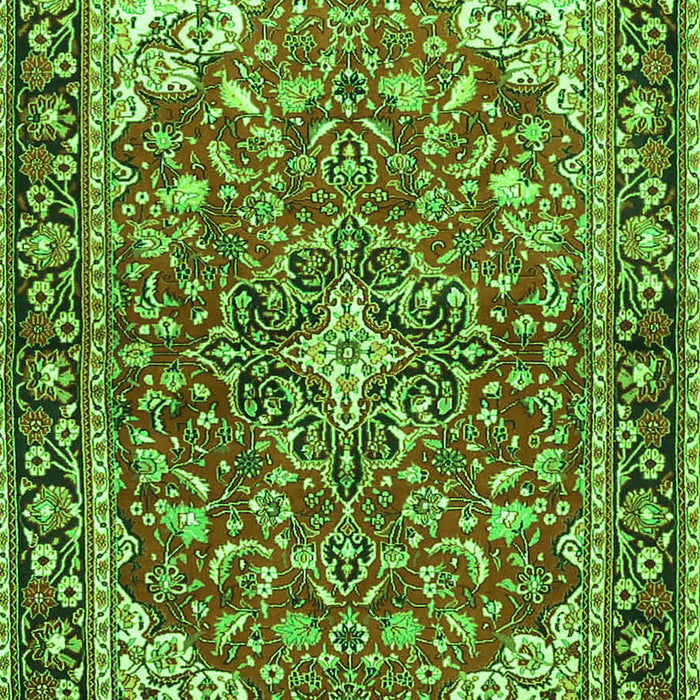 Serging Thickness of Machine Washable Medallion Green Traditional Area Rugs, wshtr4603grn