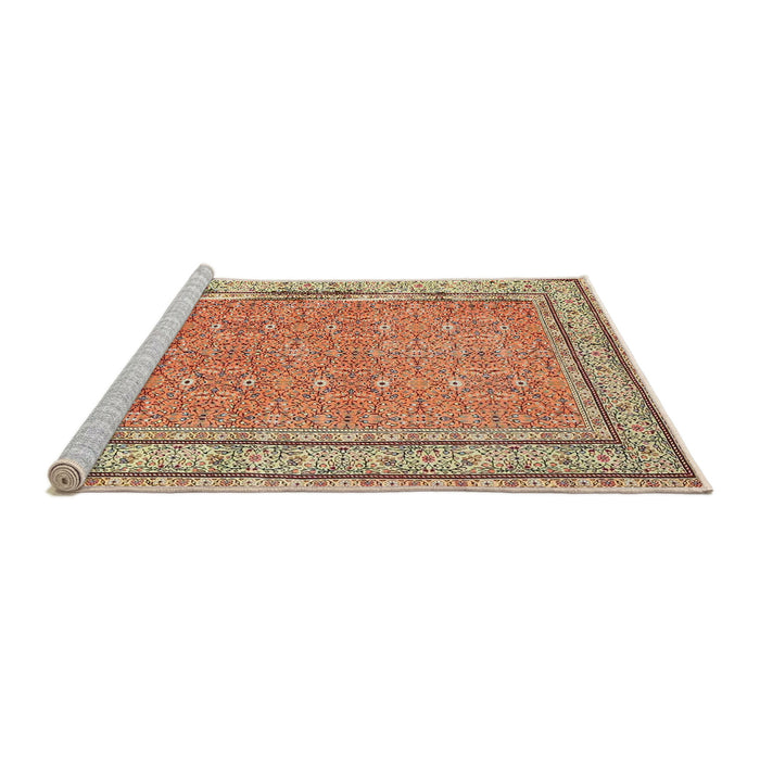 Sideview of Machine Washable Traditional Red Rug, wshtr4604