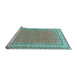 Sideview of Machine Washable Oriental Light Blue Traditional Rug, wshtr4604lblu