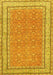 Machine Washable Oriental Yellow Traditional Rug, wshtr4604yw