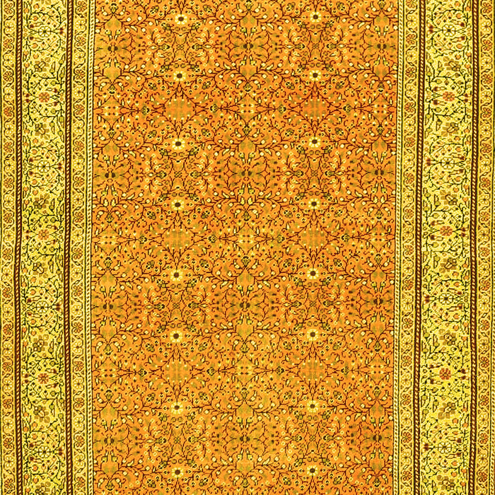 Machine Washable Oriental Yellow Traditional Rug, wshtr4604yw