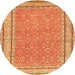 Square Oriental Orange Traditional Rug, tr4604org