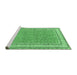 Sideview of Machine Washable Oriental Emerald Green Traditional Area Rugs, wshtr4604emgrn