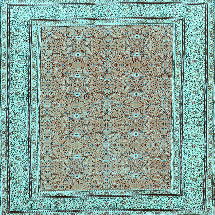 Square Oriental Light Blue Traditional Rug, tr4604lblu