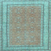 Square Oriental Light Blue Traditional Rug, tr4604lblu