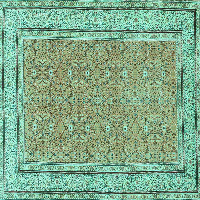 Square Oriental Turquoise Traditional Rug, tr4604turq