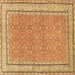Square Oriental Brown Traditional Rug, tr4604brn