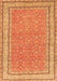 Serging Thickness of Machine Washable Oriental Orange Traditional Area Rugs, wshtr4604org