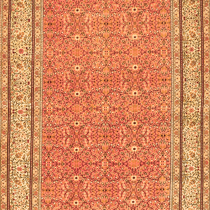 Serging Thickness of Machine Washable Oriental Orange Traditional Area Rugs, wshtr4604org