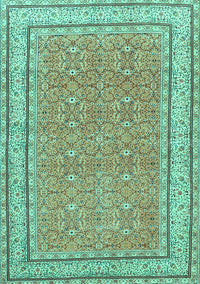 Oriental Turquoise Traditional Rug, tr4604turq