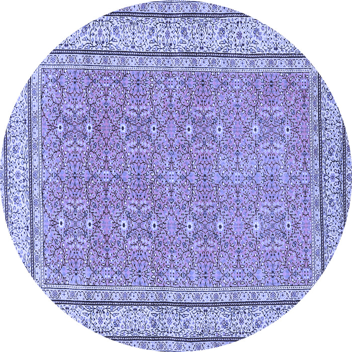 Round Oriental Blue Traditional Rug, tr4604blu