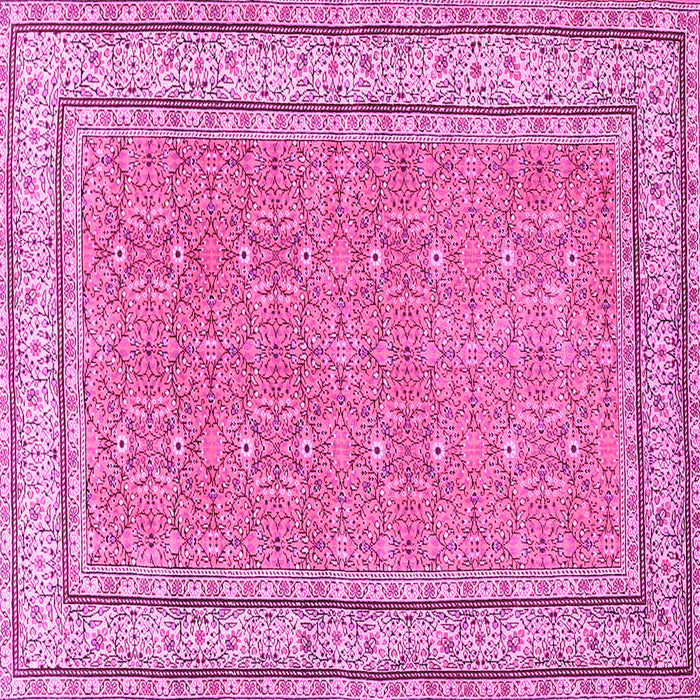 Square Oriental Pink Traditional Rug, tr4604pnk