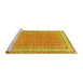 Sideview of Machine Washable Oriental Yellow Traditional Rug, wshtr4604yw