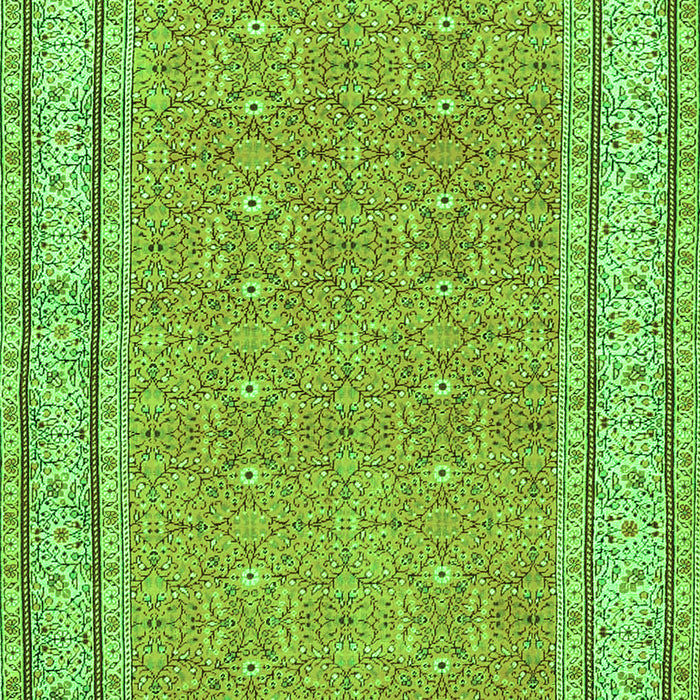 Serging Thickness of Machine Washable Oriental Green Traditional Area Rugs, wshtr4604grn