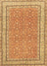 Machine Washable Oriental Brown Traditional Rug, wshtr4604brn