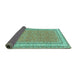 Sideview of Oriental Turquoise Traditional Rug, tr4604turq