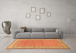 Machine Washable Oriental Orange Traditional Area Rugs in a Living Room, wshtr4604org