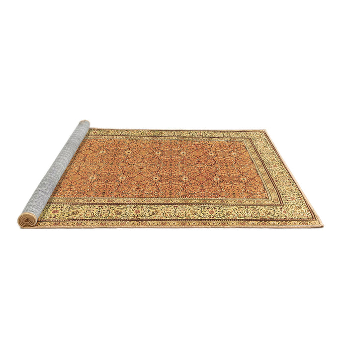 Sideview of Machine Washable Oriental Brown Traditional Rug, wshtr4604brn