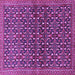 Square Machine Washable Persian Purple Traditional Area Rugs, wshtr4605pur