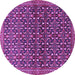 Round Machine Washable Persian Purple Traditional Area Rugs, wshtr4605pur