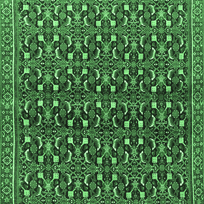 Machine Washable Persian Emerald Green Traditional Area Rugs, wshtr4605emgrn