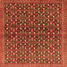 Round Machine Washable Persian Orange Traditional Area Rugs, wshtr4605org