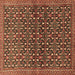 Square Persian Brown Traditional Rug, tr4605brn