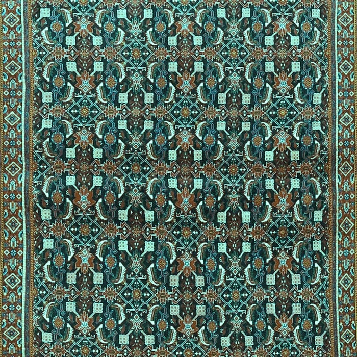 Machine Washable Persian Turquoise Traditional Area Rugs, wshtr4605turq