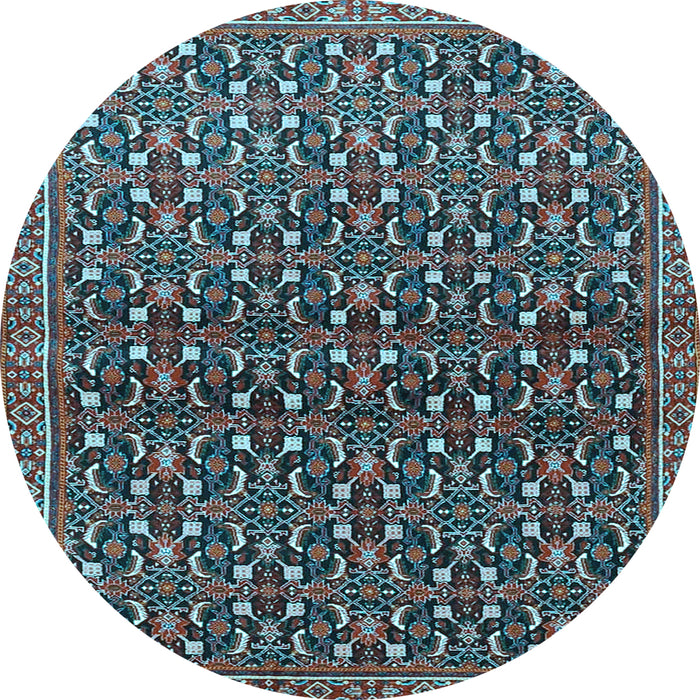 Round Persian Light Blue Traditional Rug, tr4605lblu