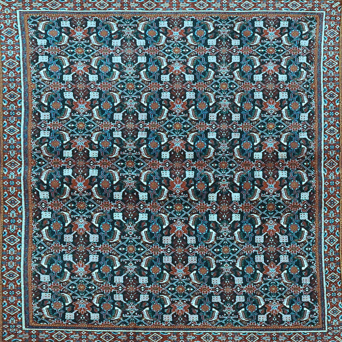 Square Machine Washable Persian Light Blue Traditional Rug, wshtr4605lblu