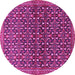 Round Persian Pink Traditional Rug, tr4605pnk