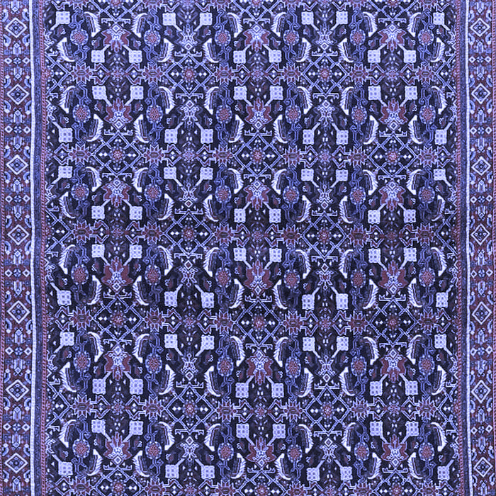 Machine Washable Persian Blue Traditional Rug, wshtr4605blu