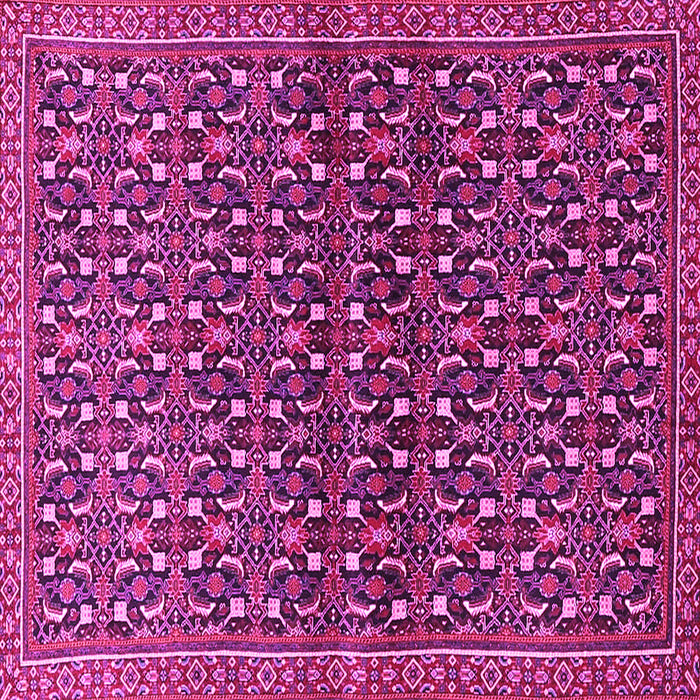 Square Machine Washable Persian Pink Traditional Rug, wshtr4605pnk