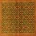 Square Machine Washable Persian Yellow Traditional Rug, wshtr4605yw