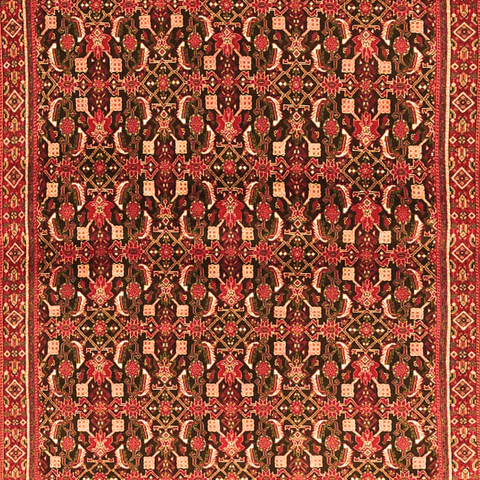 Serging Thickness of Machine Washable Persian Orange Traditional Area Rugs, wshtr4605org