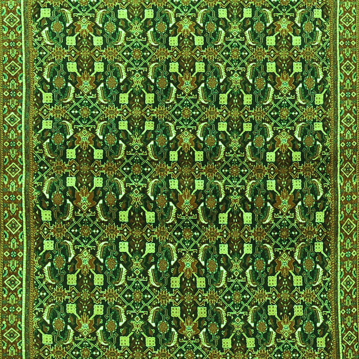 Serging Thickness of Machine Washable Persian Green Traditional Area Rugs, wshtr4605grn