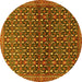 Round Machine Washable Persian Yellow Traditional Rug, wshtr4605yw